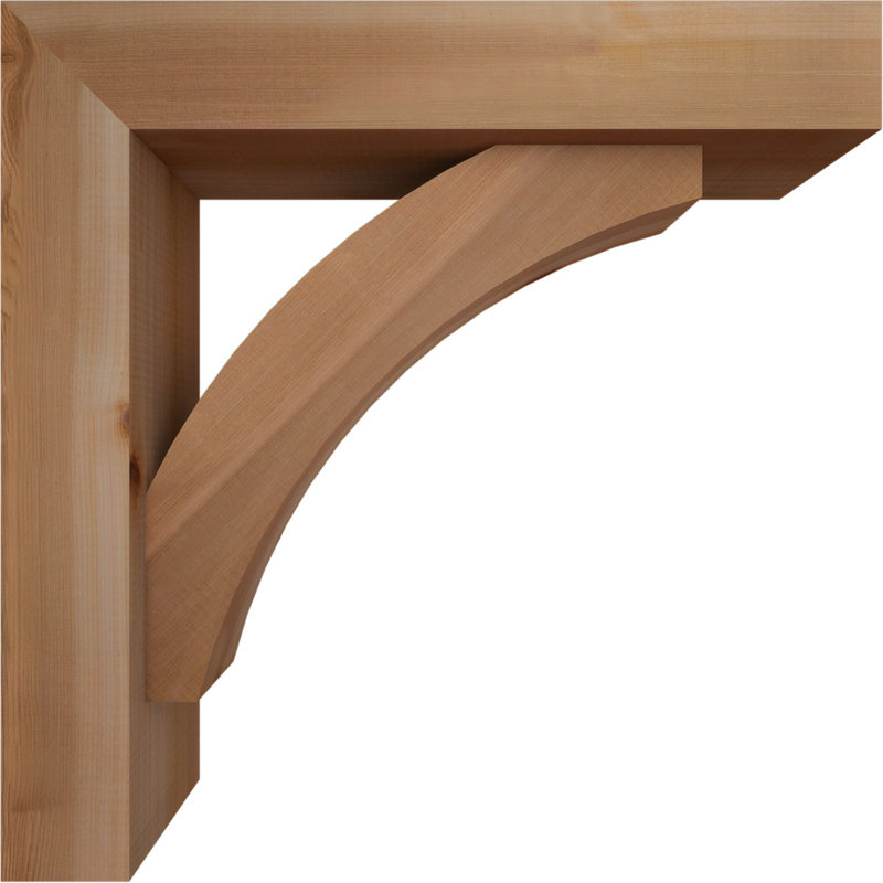 Thorton Block Bracket with Offset Brace, 24 x 24, 5 1/2"W Western Red Cedar (Smooth)