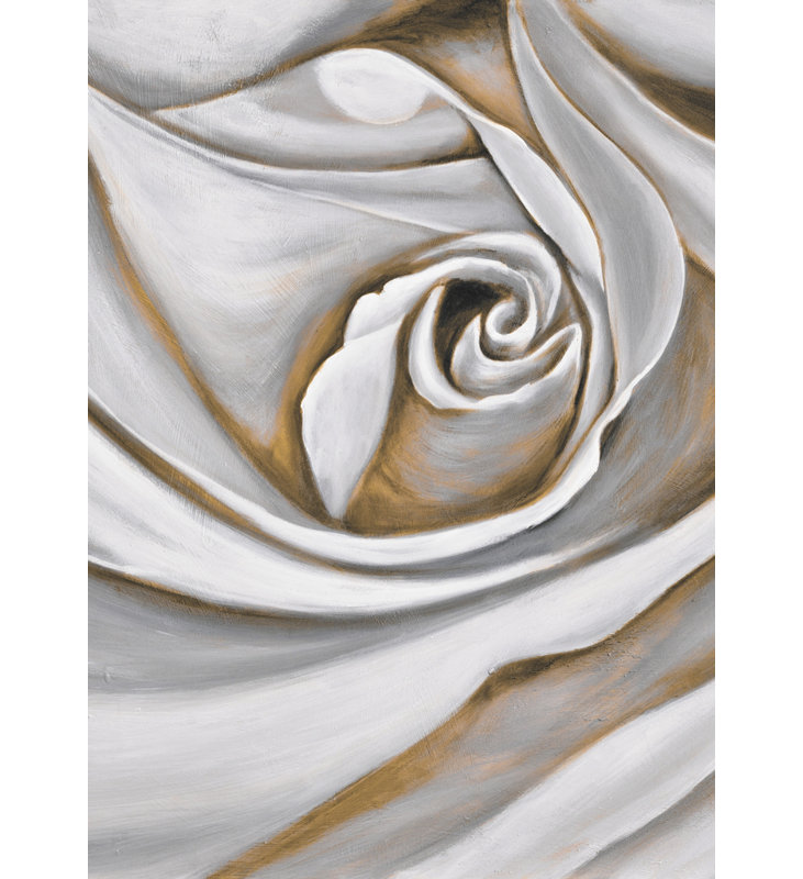 Gros plan de la rose blanche - Toile encadrée pour la décoration du salon