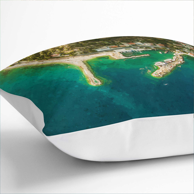 Square Throw Cushion, 40cm H x 40cm W x 15cm D, White