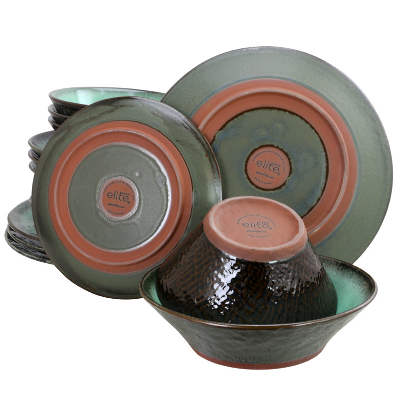 Gibson Elite Lantern 16 Piece Dinnerware Set, Service for 4