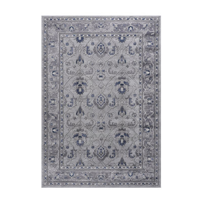 8X10 Grey / Blue / Oriental Area Rug