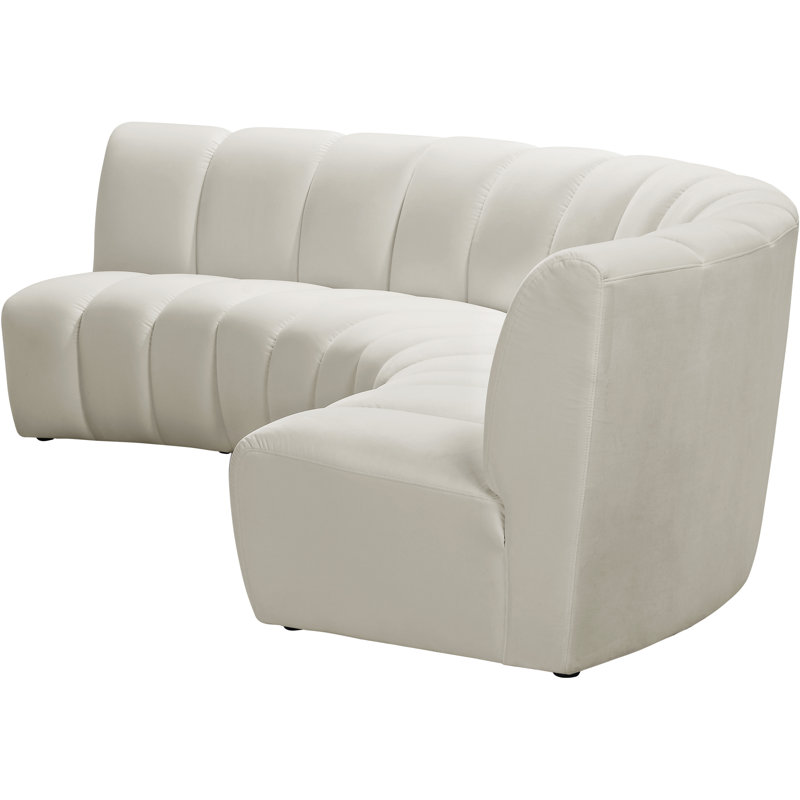 Canapé modulaire en velours Infinity, Velours crème, 3 pièces