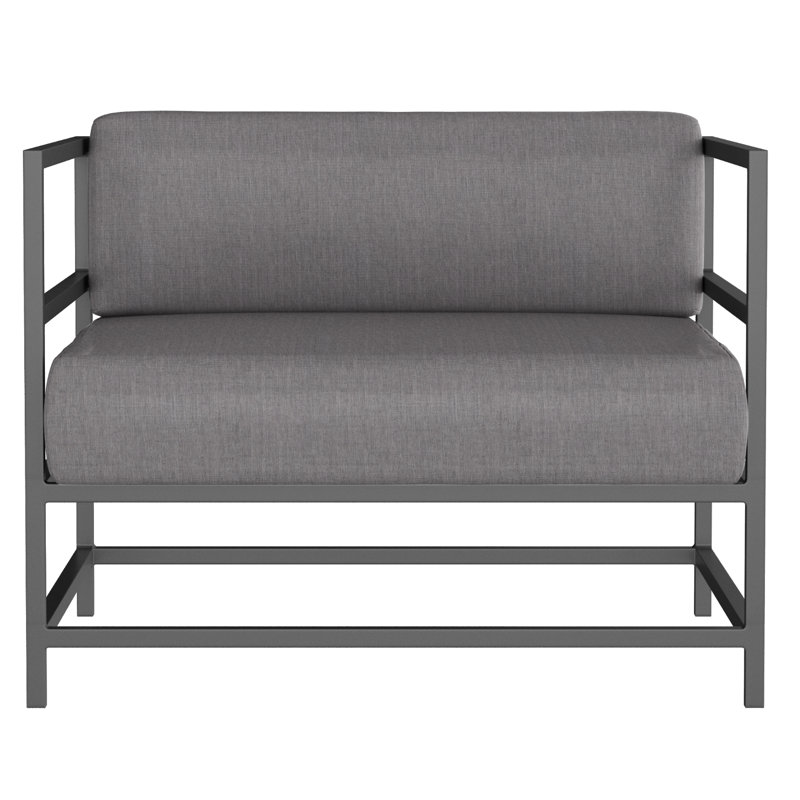 Fauteuil club Delano, non, Toile granit Sunbrella®, Gris Tex