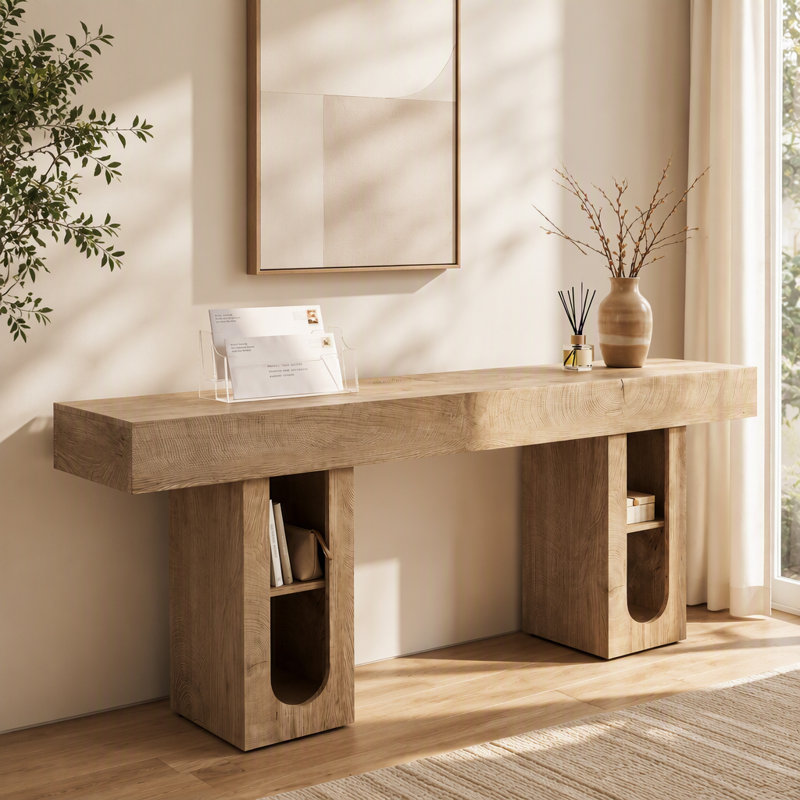 Console d'entrée avec tablettes, Naturel, Naturel, Naturel