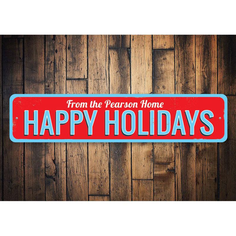 Plaque en aluminium Happy Holiday, H 6 po x l 24 po x P 0,06 po