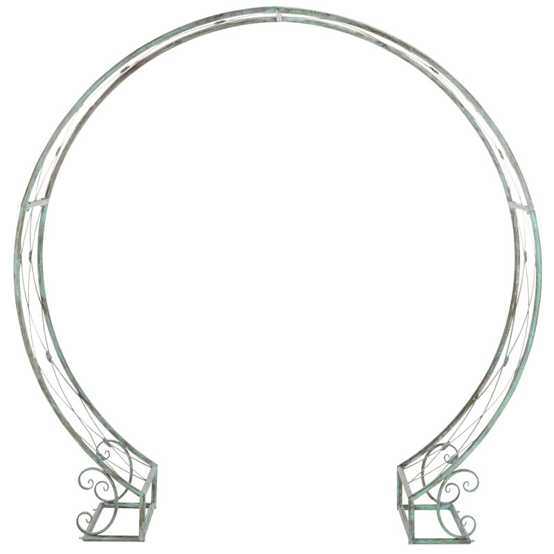 17'' W x 80'' D Iron Arbor, Antique Green