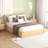  Queen Wood Platform Bed with Spacious Underbed Storage and Hidden Compartments, Natural-62328268