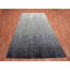 Tapis de couloir large en laine noué à la main 6 pi 1 po x 12 pi 1 po gris foncé