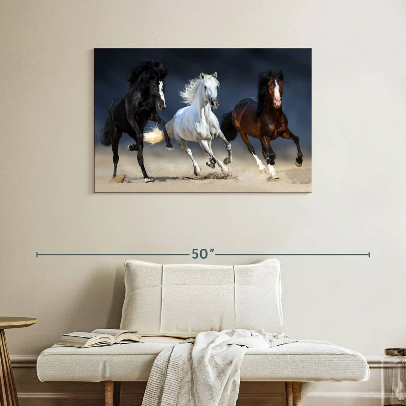 Trois chevaux ludiques Brampt, H 26 po x l 39 po