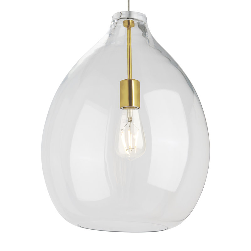 Quinton 1 - Light Pendant, Clear, Yes, Natural Brass