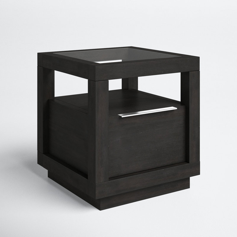 Eloise End Table With Storage, Basalt Gray