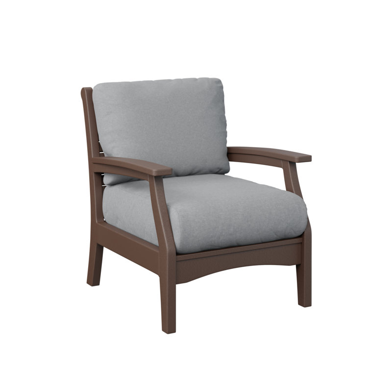 Classic Terrace Club Chair And Cushions, Cast Slate, Chocolate Brown