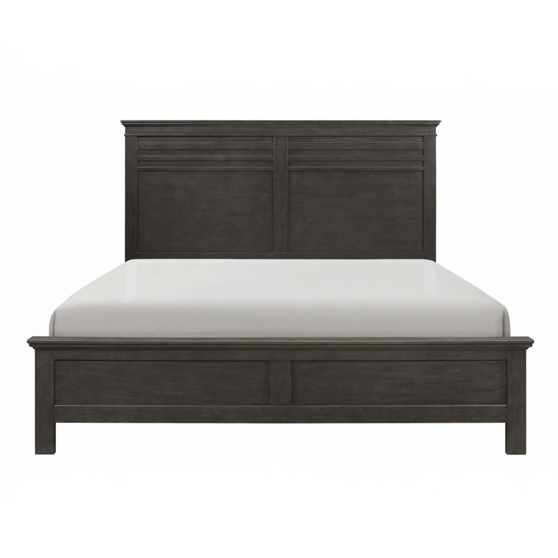 Transitional Style Wooden 1pc Panel Bed