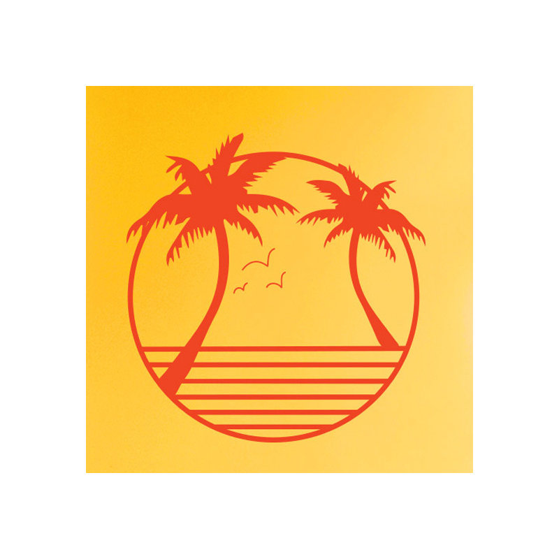 Nautical & Beach Non-Wall Damaging Wall Decal, Orange