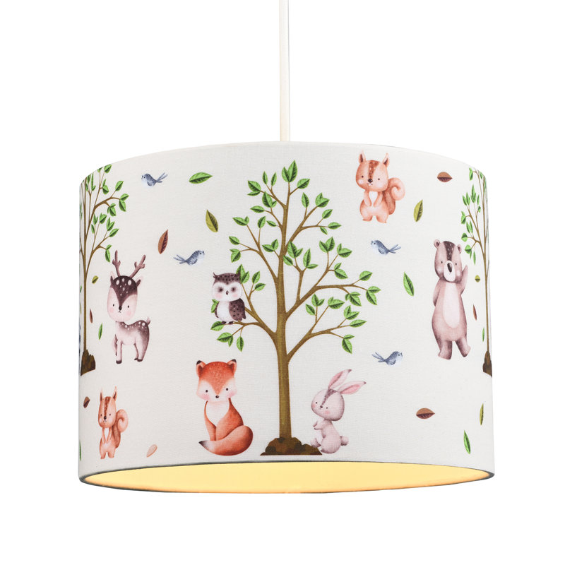 18cm H Cotton Blend Drum Lamp Shade ( Screw On ) in White