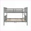 Structure de lit superposé double au-dessus de double - aucun sommier nécessaire, gris, pour la chambre à coucher / chambre d'amis-362681103
