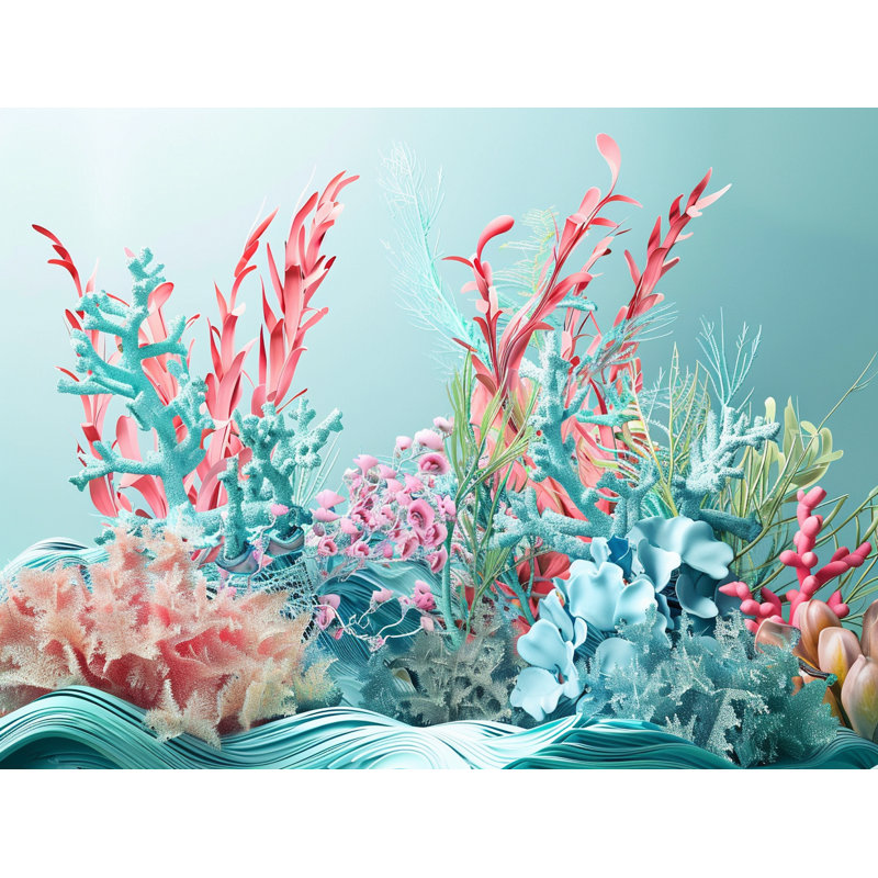 Édredon abstrait corail, Édredon grand