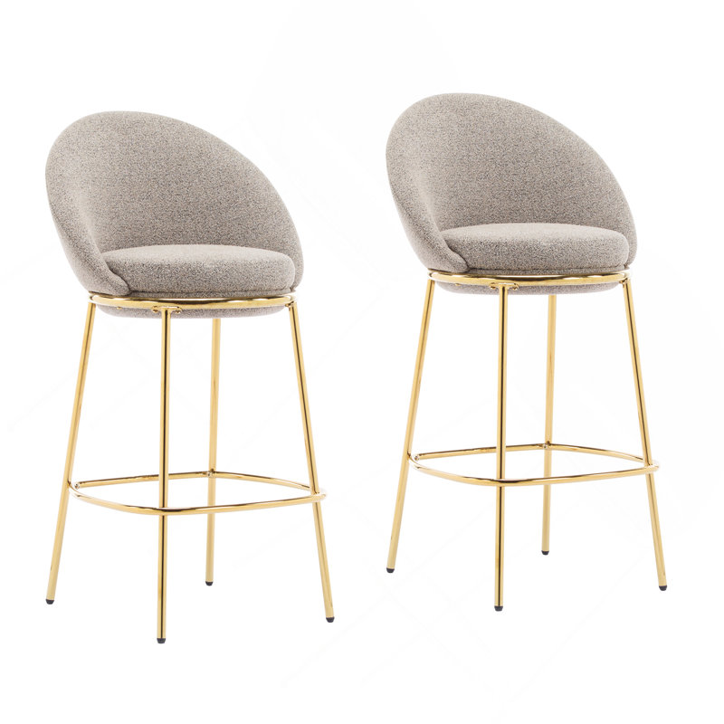 Ensemble de 2 tabourets de bar rembourrés Celano, Beige