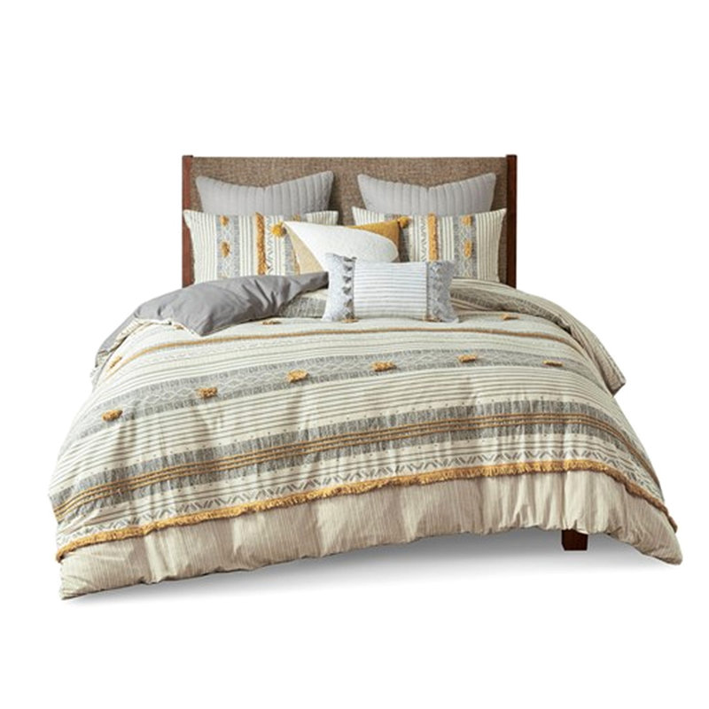 Housse de couette 100% coton, Housse de couette pour grand lit + 2 taies décora