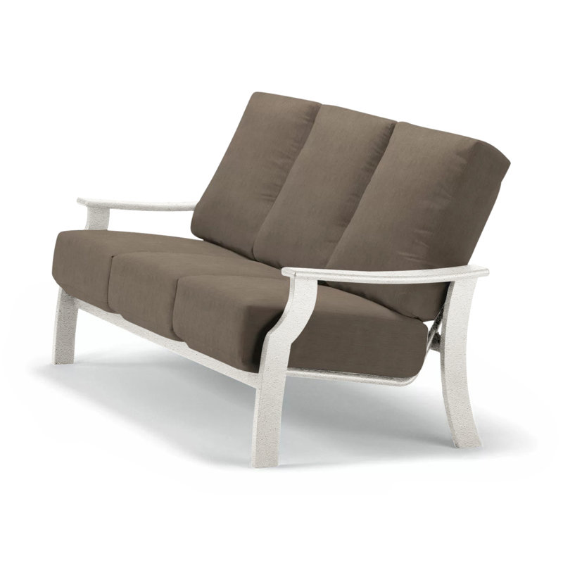 Canapé de patio profond avec coussins St. Catherine, Tissage uni cendre coulée Sunbrella®, Neige