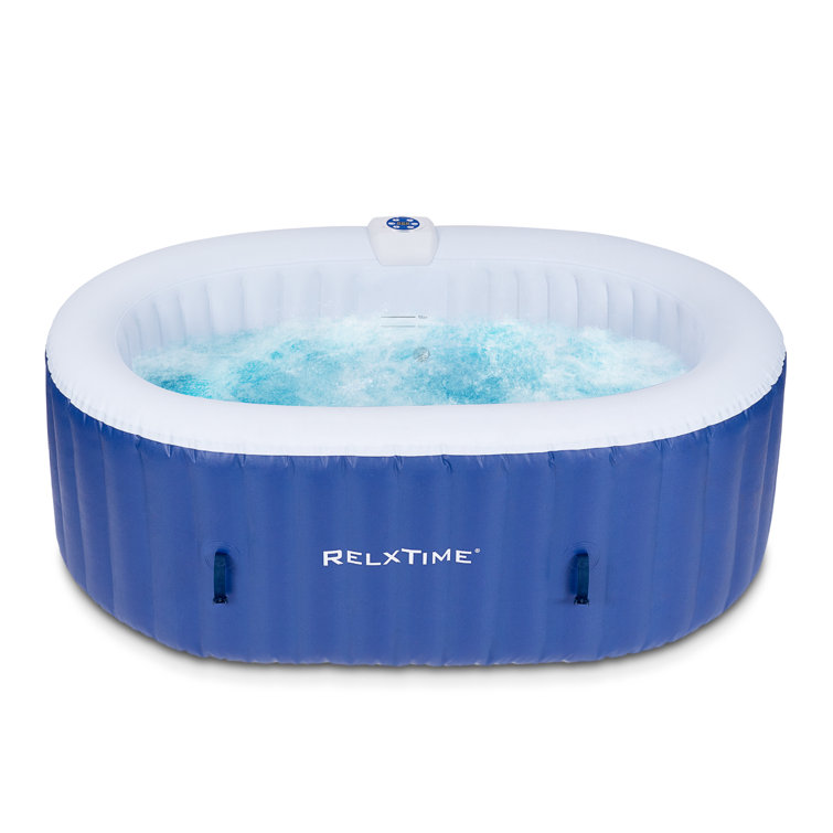 ZACHVO 120 Volt 2 - Person 100 - Jet Oval Inflatable Hot Tub in Blue