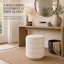Pouf de rangement cylindrique Tessa 40 cm (16 po) en lin, avec couvercle amovible et rangement dissimulé, beige-1807449039