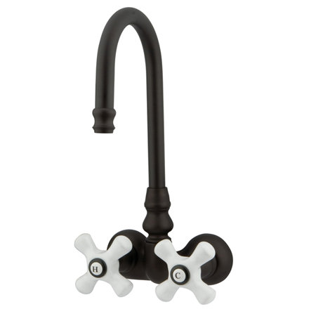 Hot Springs Double Handle Wall Mounted Clawfoot Tub Faucet, Oil Rubbed Bronze