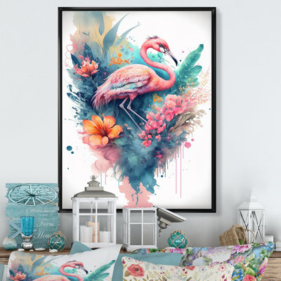 " Stunning Flamingo Floral V "