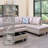 3-Piece Faux Leather Sectional Sofa-1459273678