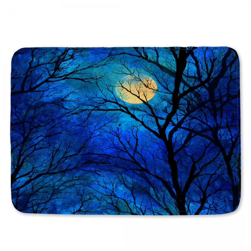 Tapis de bain Moonlit Trees Bohemian Boho, 34in W x 21in L