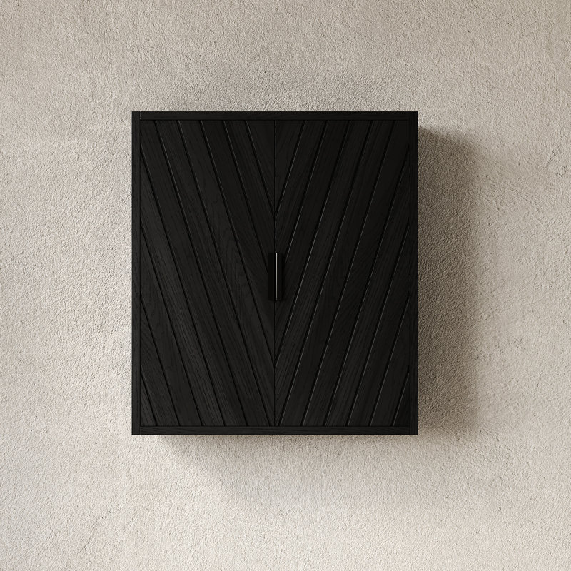 Armoire de salle de bain en chêne foncé de 7,82 po de largeur, portes doubles, tablette à l'intérieur, pour salle de bain, cuisine, armoire de rangement pour salle de lavage avec amortisseur à fermeture en douceur, poignées en métal, tablette intérieure, rangement