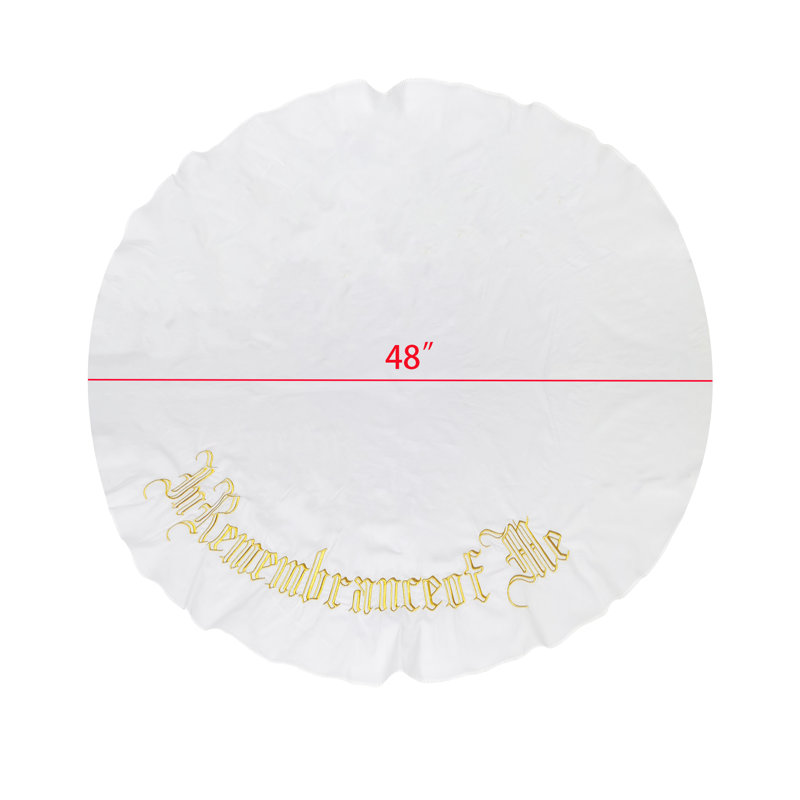 Jenilee Round Table Cloth 48" Diameter Cotton Decorative Washable Round Holy Communion Tabletop Tablecloth