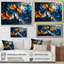 Bleu, orange, délicats pétales de fleurs en mouvement - fleurs, art mural-940437115-940437112-940437117