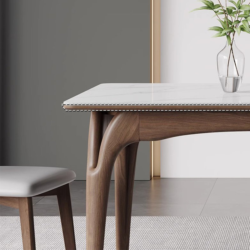 Nouvel ensemble de table à manger et de chaises à panneau de pierre artistique, H 29,52 po x L 78,74 po x l 35,43 po