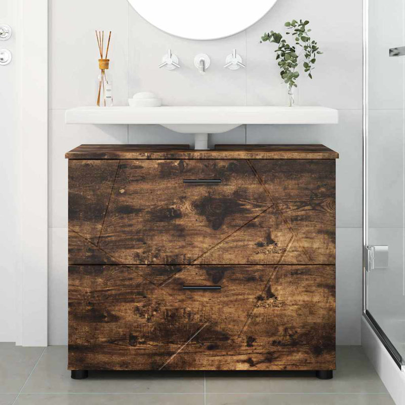 76.5cm Bathroom Vanity Base Only, Smoked Oak