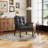 25" W Tufted Accent Chair with Solid Wood Legs-111045822-124296875