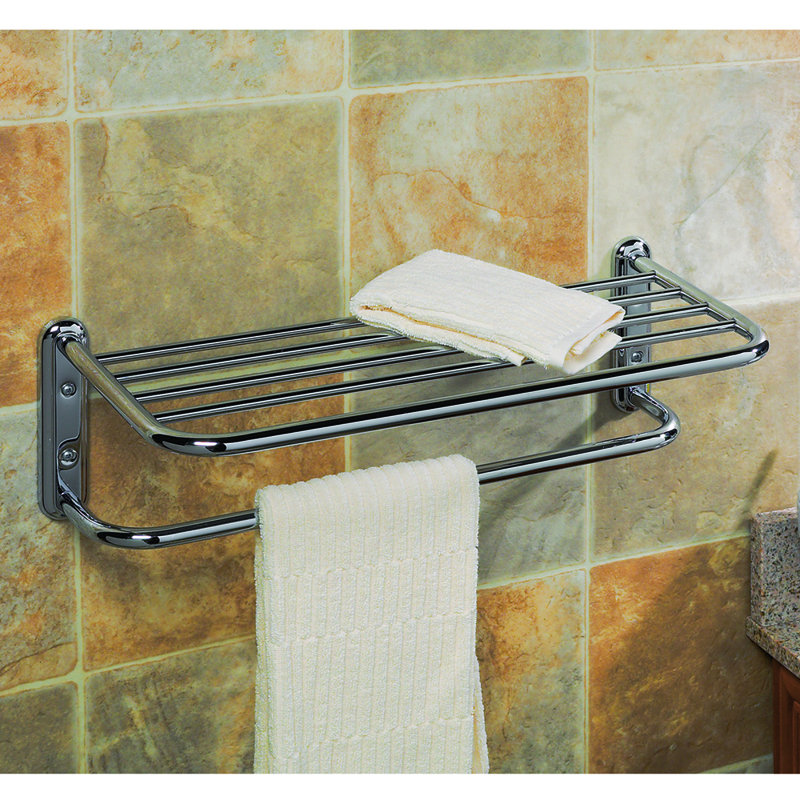 Porte-serviettes mural en acier inoxydable avec 1 barre à serviettes | Support pour spa, Chrome