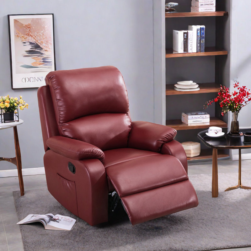 Fauteuil inclinable pivotant en similicuir Kundani, Rose
