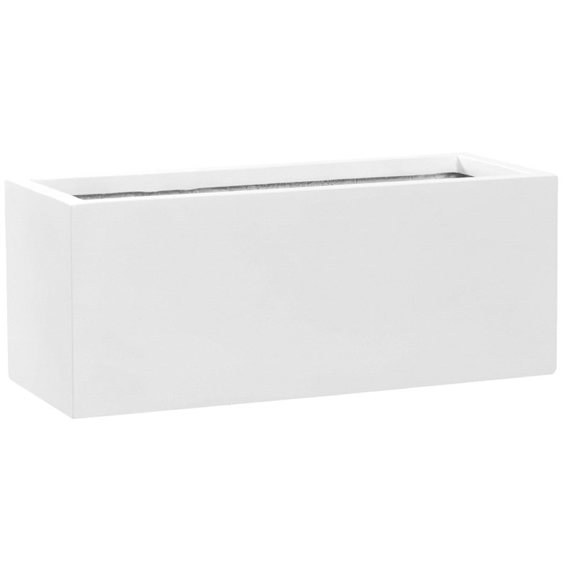 Planter Box, Matte White, 19.7" H x 7.9" W x 7.9" D