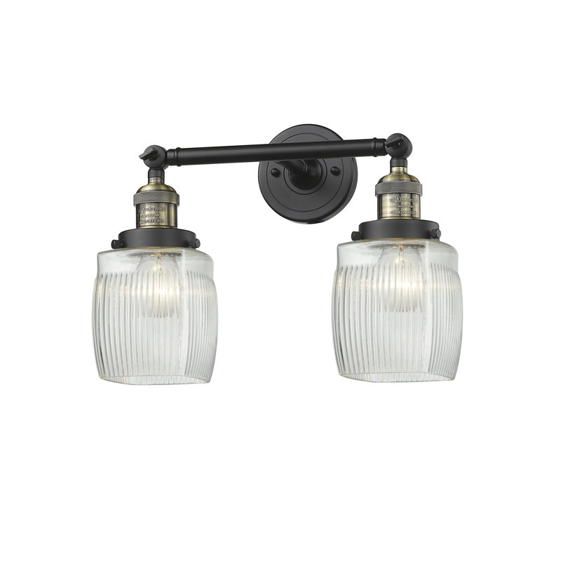 Éclairage pour salle de bain à intensité variable 2 lumières Mireya, Laiton antique noir, Ampoule DEL 6 watts Vinage