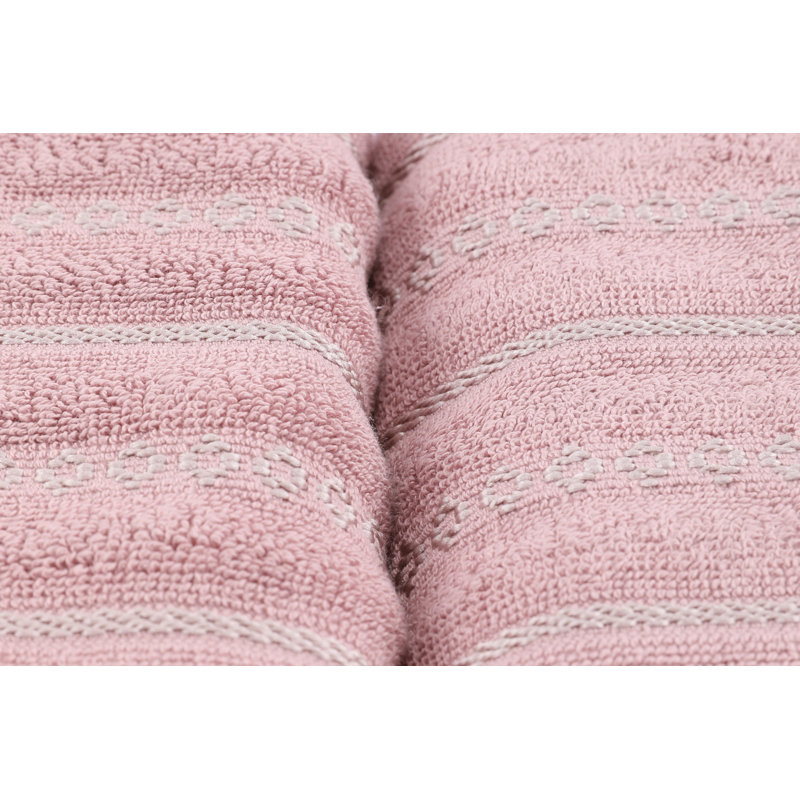 Ensemble de serviettes 6 pièces 100% coton, Rose cendré / gris