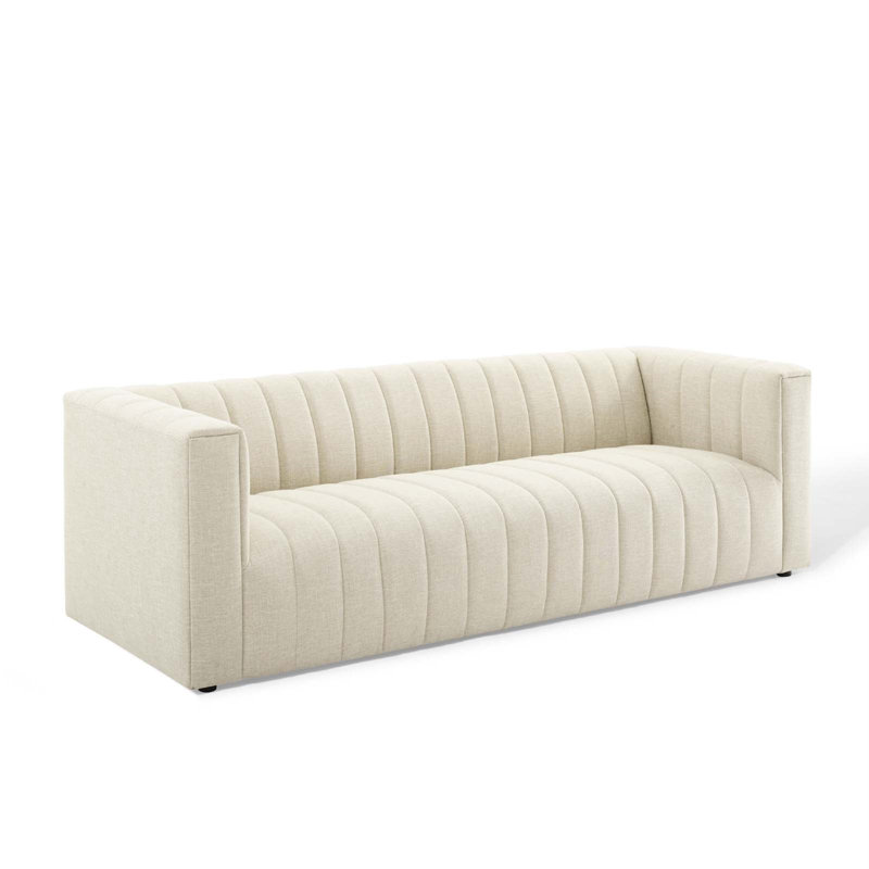 Canapé en tissu capitonné Reflection Channel, Polyester beige