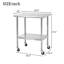 Table en acier inoxydable durable avec roulettes, tablettes réglables et certification NSF pour utilisation commerciale