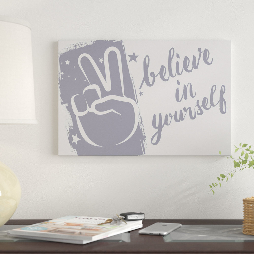 East Urban Home 'Believe' Textual Art on Canvas - Wayfair Canada