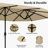 Red Barrel Studio® 10 Pieces Patio Wicker Dining Set With Double-sided Patio Umbrella 8 Armchairs Coffee-1754040351