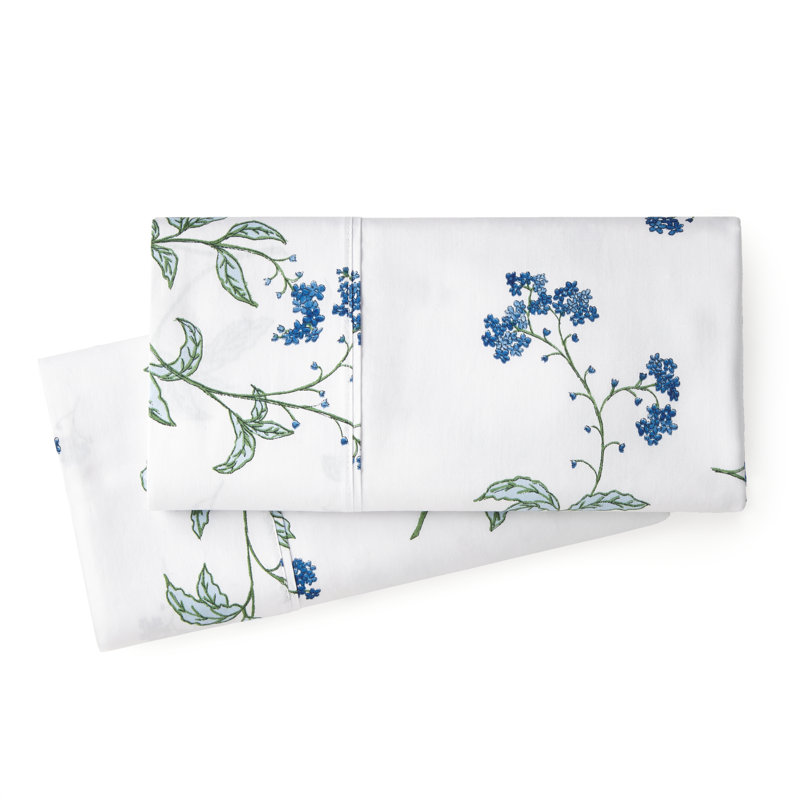 Tabor Myosotis Scorpiodes 300 Thread Count 100% Long Staple Cotton Sateen Two Pillow Cases, King, White