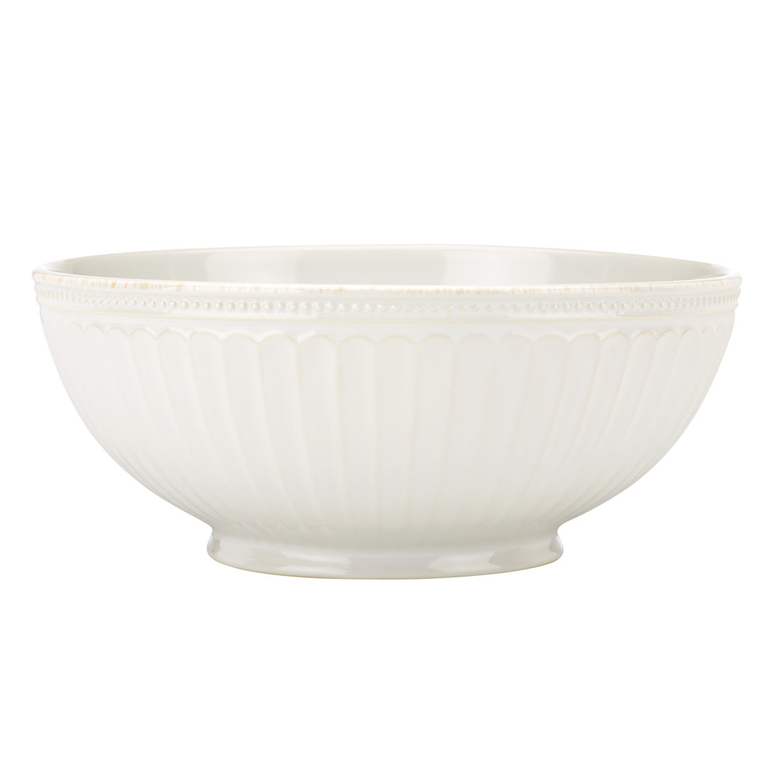 French Perle Groove White Groove 64 fl oz. Serving Bowl Lenox