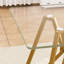 Table de salle à manger 47,3 pouces en verre doré avec base coulissante pour les pieds réglables-986514421