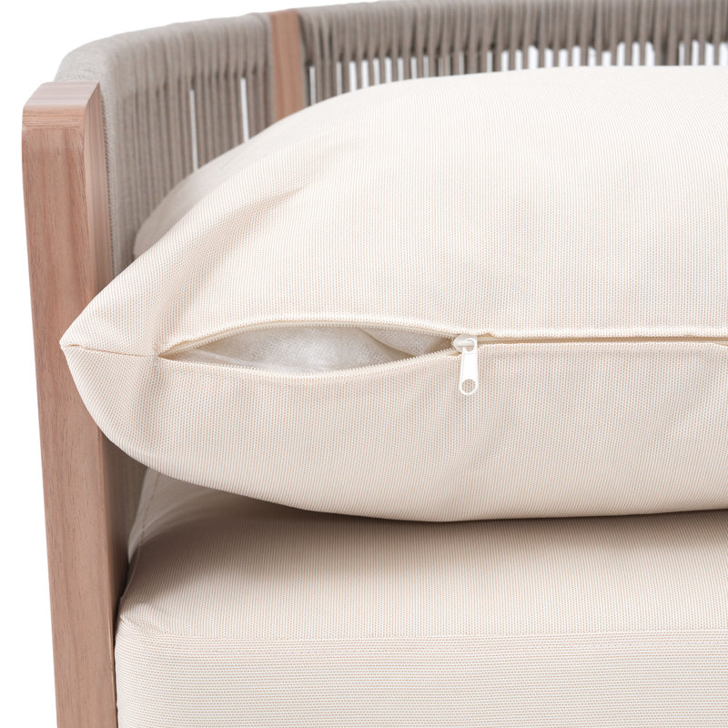 Outdoor Patio Chair With Cushions, Cream/Brown