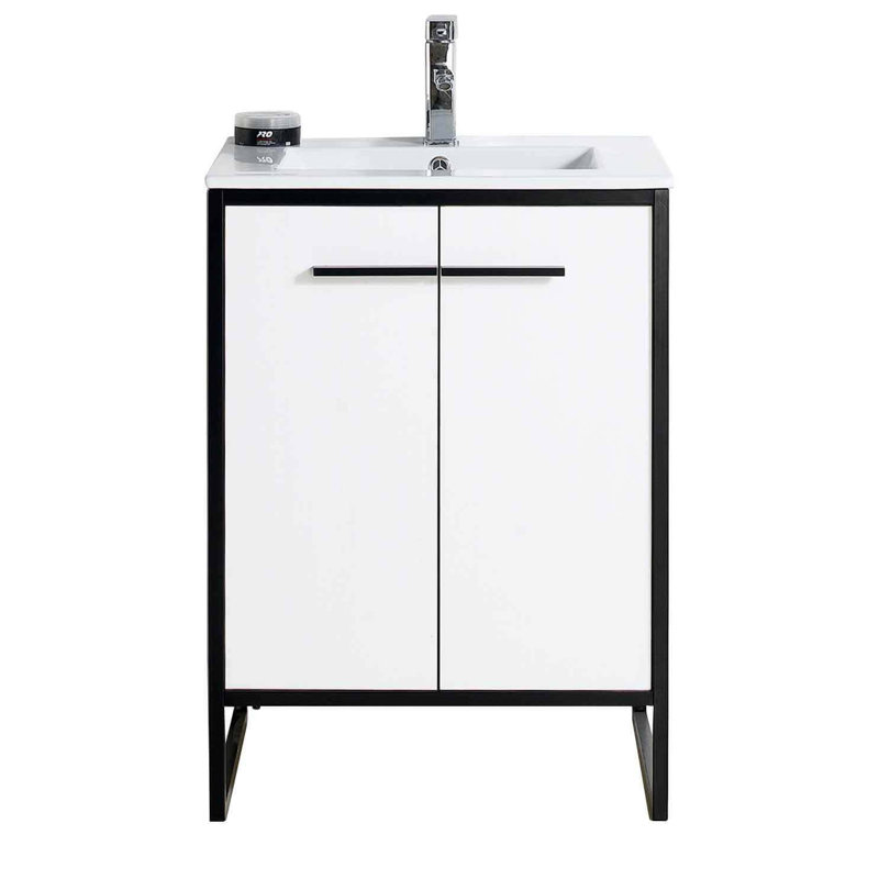 Ensemble de meuble-lavabo simple 24 po Saray, blanc